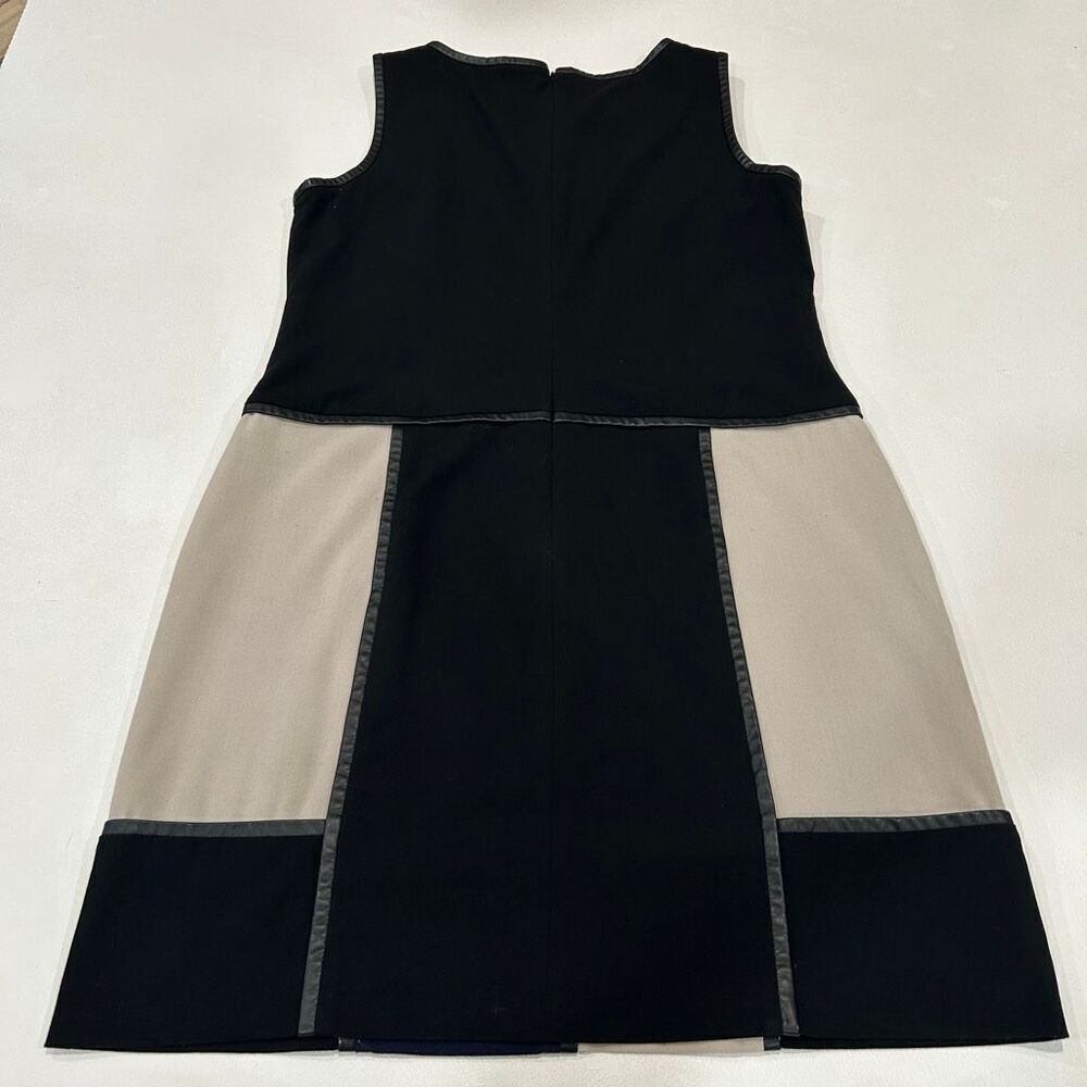 Lauren Ralph Lauren Colorblock Sleeveless Dress Size 14 Black Beige Navy Fit & F